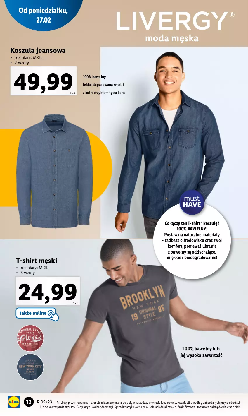 Gazetka promocyjna Lidl - GAZETKA - ważna 27.02 do 04.03.2023 - strona 12 - produkty: Gra, Kosz, Koszula, Moda, Mus, Sok, T-shirt, Ubrania