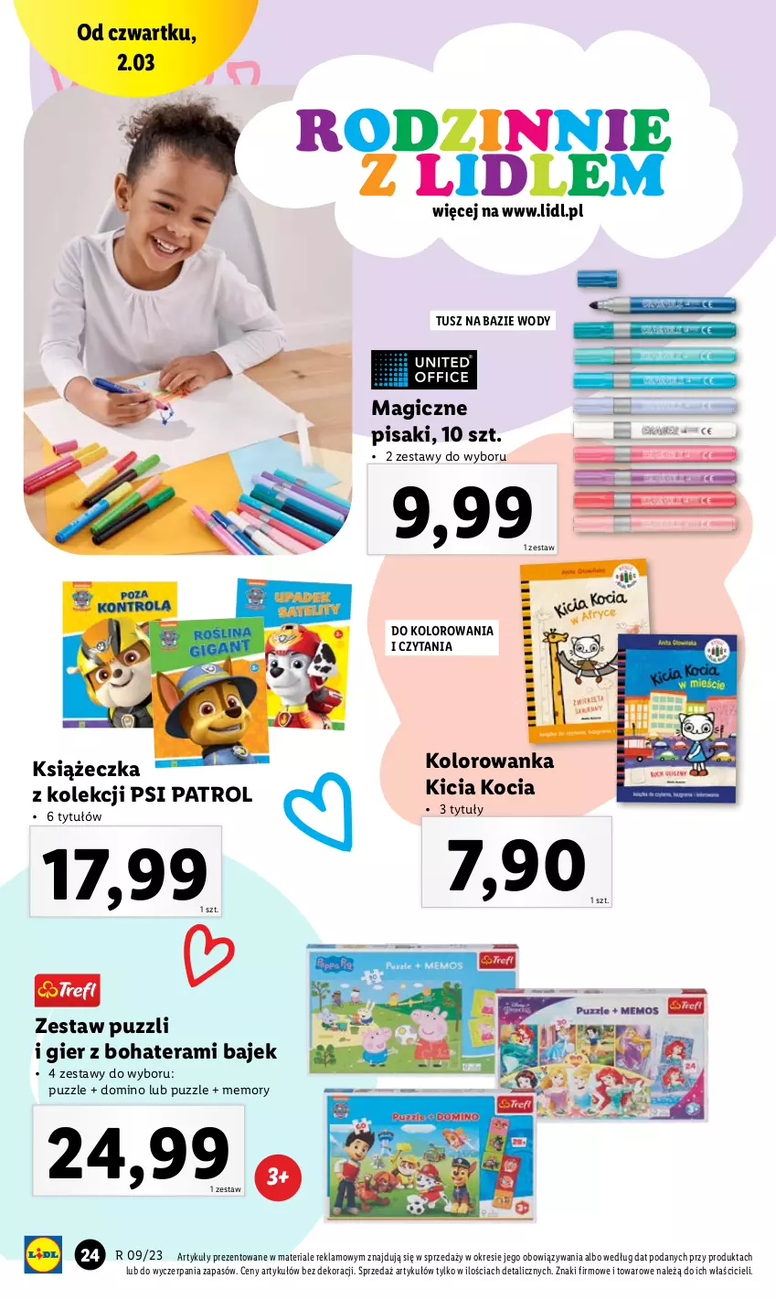 Gazetka promocyjna Lidl - GAZETKA - ważna 27.02 do 04.03.2023 - strona 24 - produkty: Koc, Kolorowanka, Psi Patrol, Puzzle, Tera, Tusz