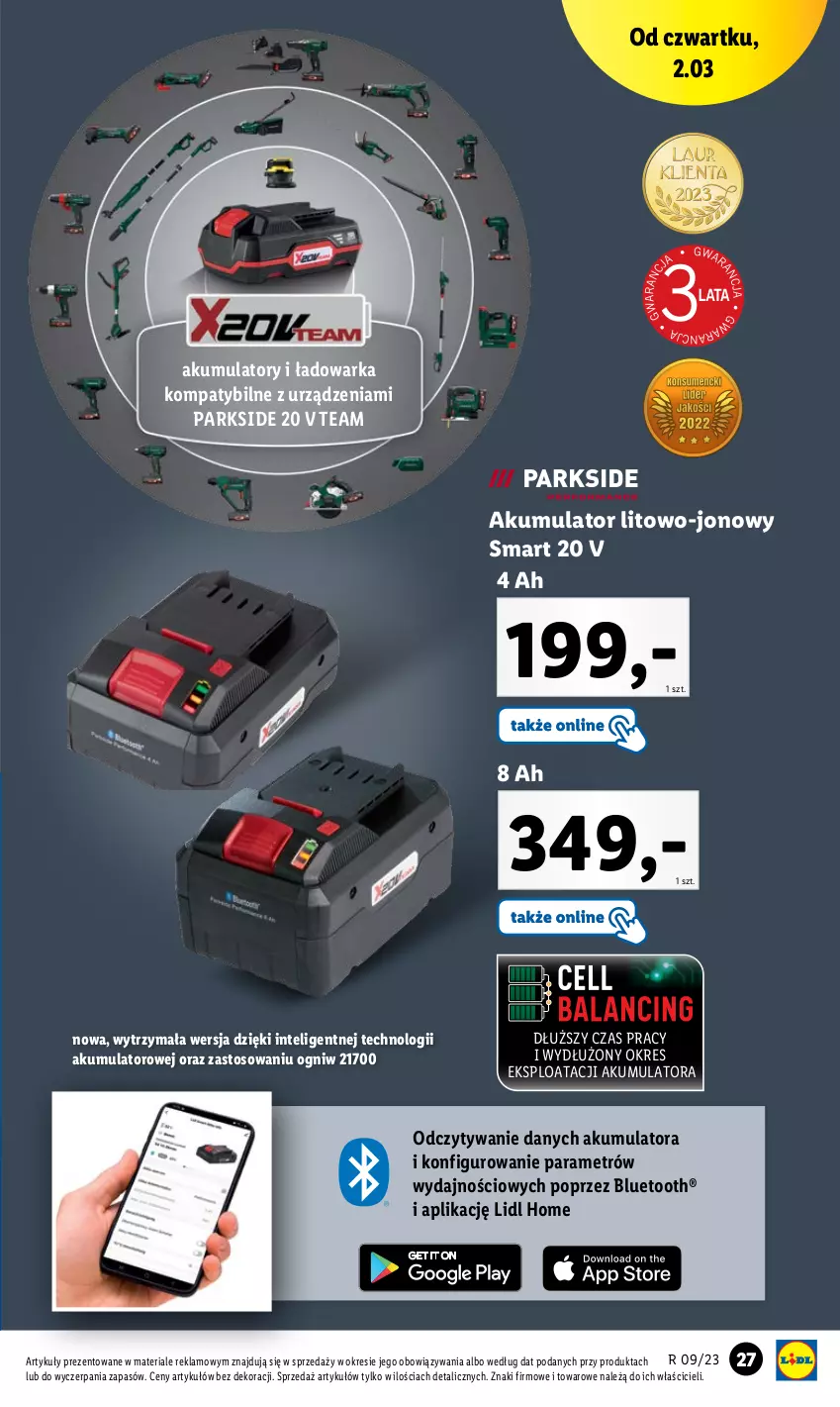 Gazetka promocyjna Lidl - GAZETKA - ważna 27.02 do 04.03.2023 - strona 27 - produkty: Akumulator, Intel, Parkside, Warka