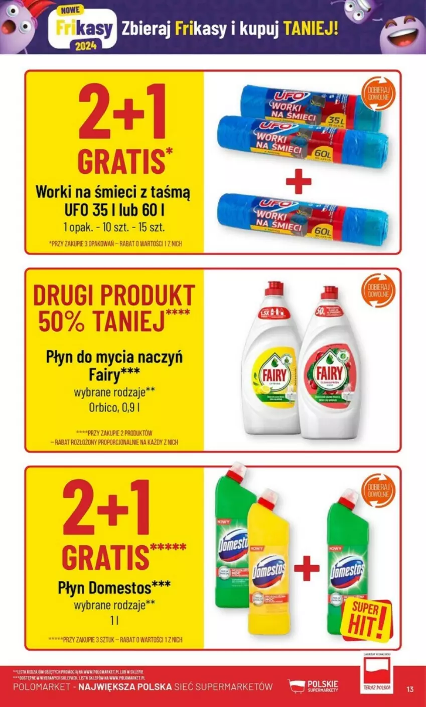 Gazetka promocyjna PoloMarket - ważna 31.01 do 06.02.2024 - strona 5 - produkty: BIC, Do mycia naczyń, Domestos, Fa, Fairy, Płyn do mycia, Płyn do mycia naczyń, Worki na śmiec, Worki na śmieci