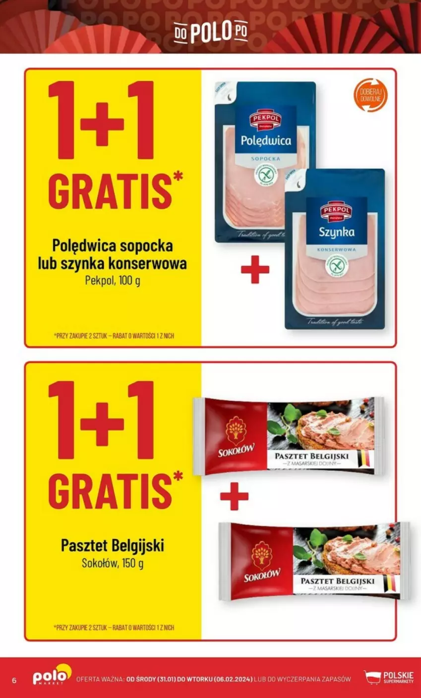 Gazetka promocyjna PoloMarket - ważna 31.01 do 06.02.2024 - strona 56 - produkty: LG, Pasztet, Pekpol, Polędwica, Ser, Sok, Sokołów, Szynka, Szynka konserwowa