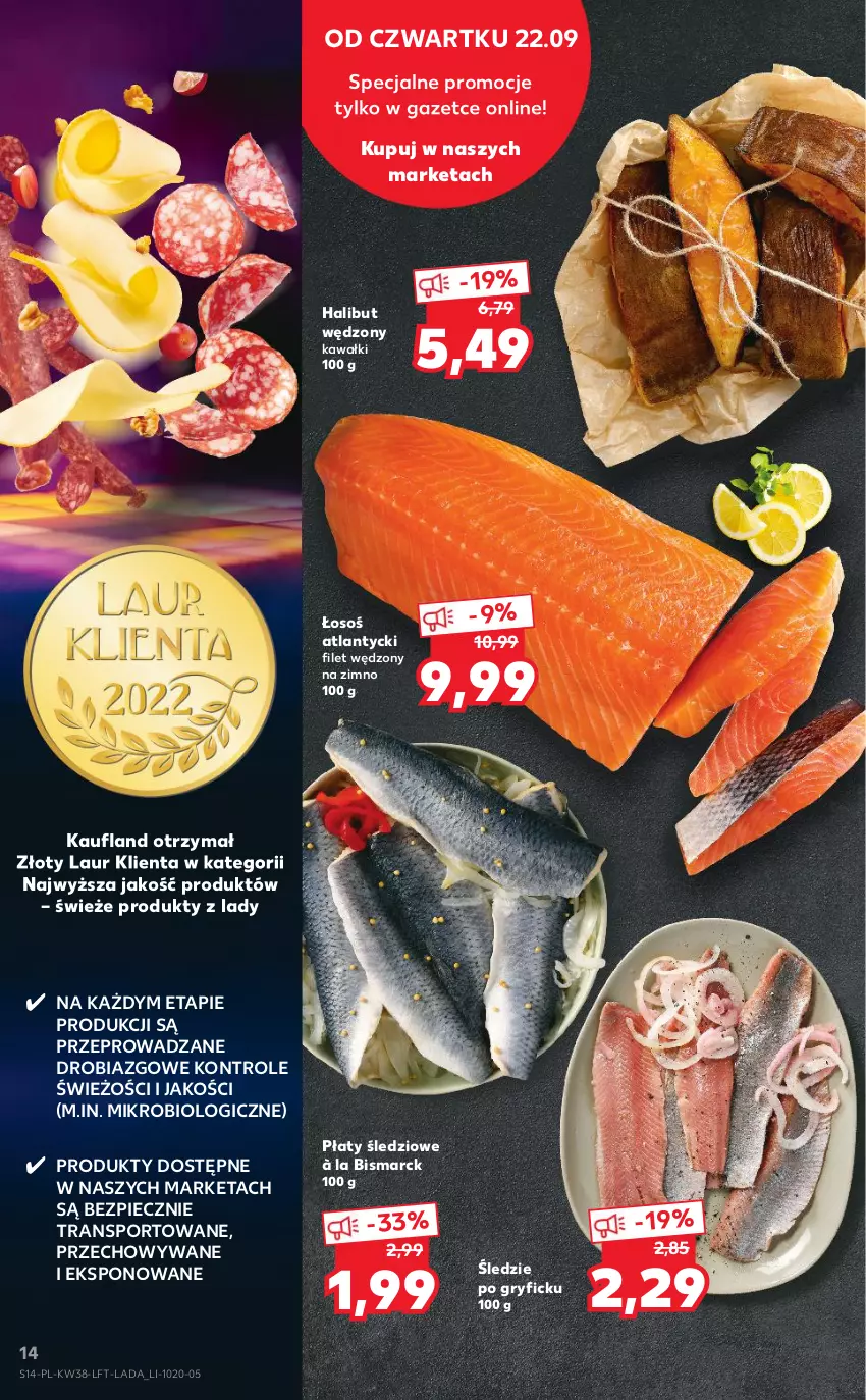 Gazetka promocyjna Kaufland - OFERTA TYGODNIA - ważna 22.09 do 28.09.2022 - strona 14 - produkty: Gry, Halibut, Kawa, Laur, Piec, Płaty śledziowe, Por, Sport, Tran