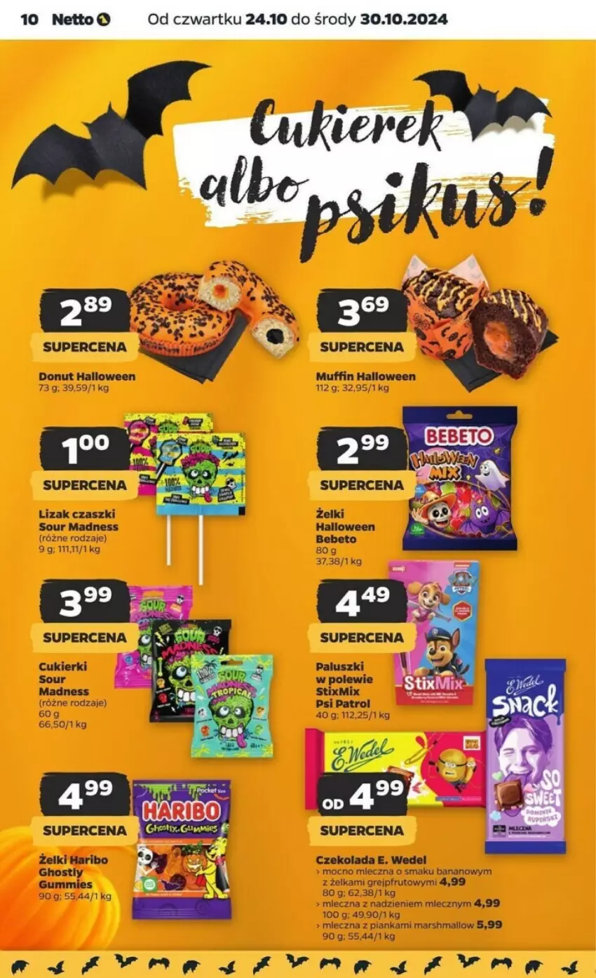 Gazetka promocyjna Netto - ważna 24.10 do 30.10.2024 - strona 2 - produkty: Cukier, Cukierki, Czekolada, Donut, E. Wedel, Grejpfrut, Haribo, Mars, Psi Patrol