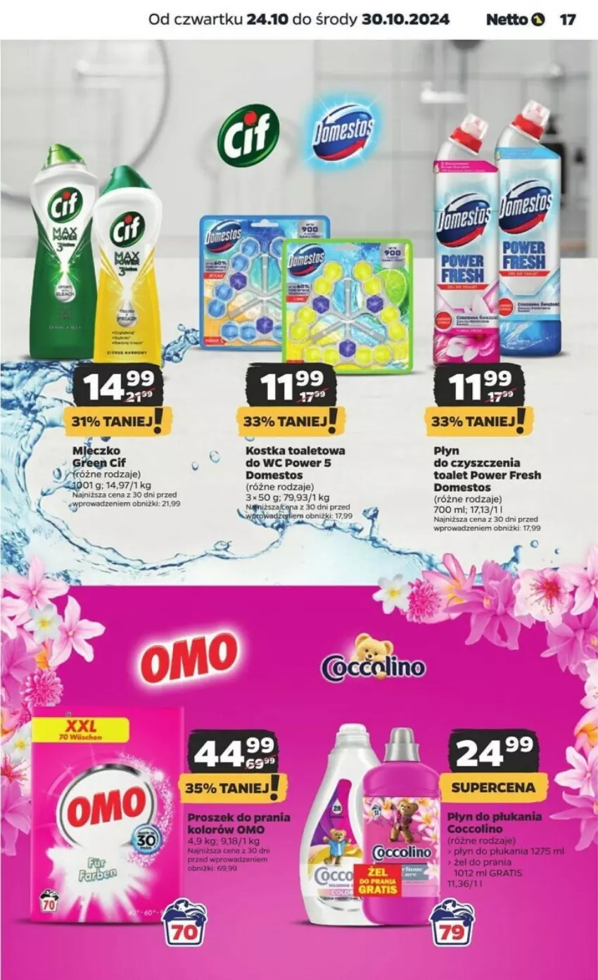 Gazetka promocyjna Netto - ważna 24.10 do 30.10.2024 - strona 9 - produkty: Cif, Coccolino, Domestos, Gra, Płyn do płukania