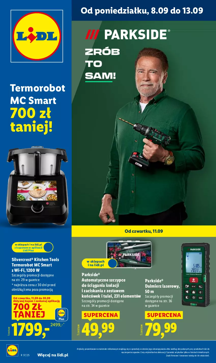 Gazetka promocyjna Lidl - GAZETKA - ważna 08.09 do 13.09.2025 - strona 1 - produkty: Parkside, Robot, Ser, Silvercrest, Szczypce