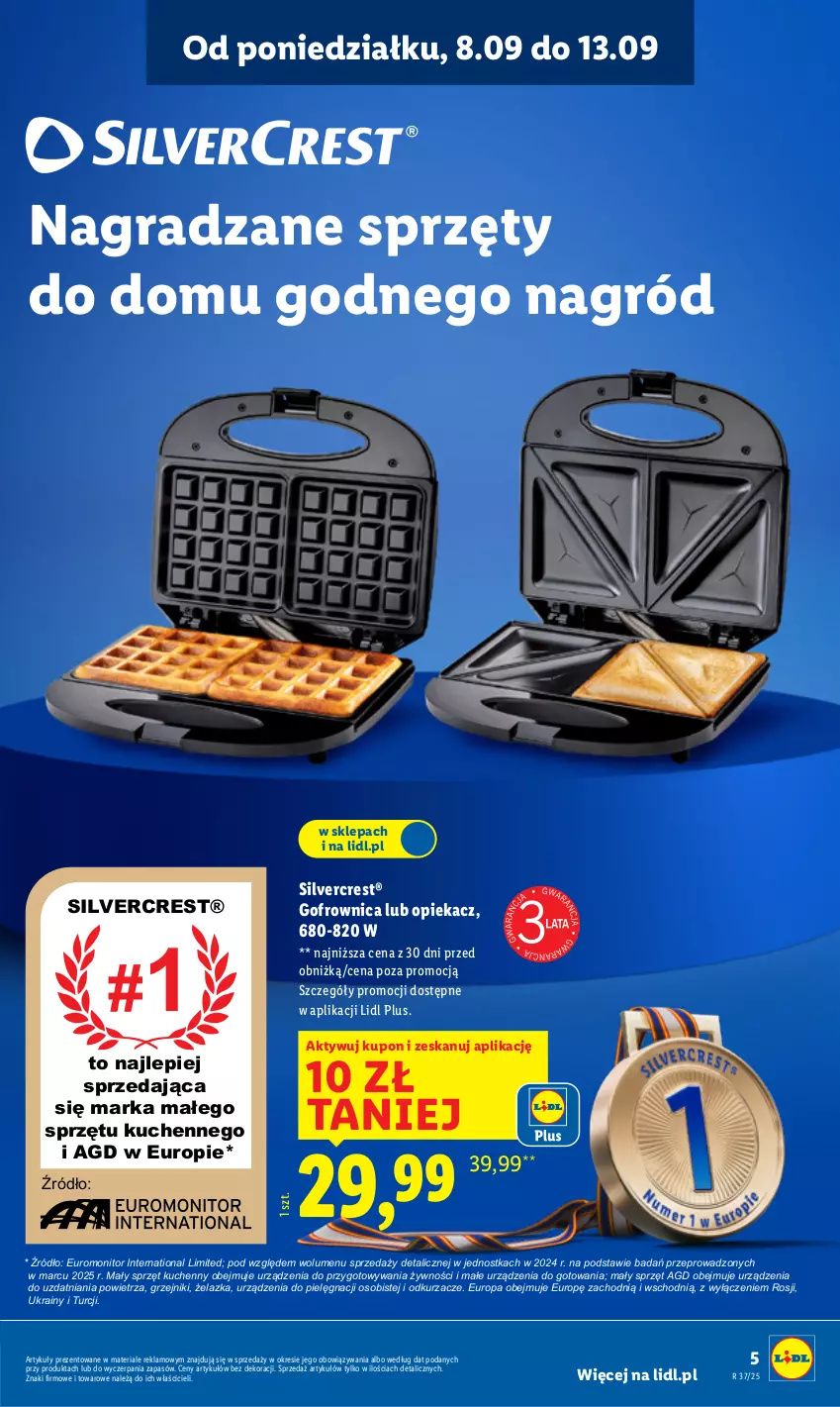 Gazetka promocyjna Lidl - GAZETKA - ważna 08.09 do 13.09.2025 - strona 5 - produkty: Gofrownica, Gra, Grzejnik, Monitor, Odkurzacz, Odkurzacze, Silvercrest