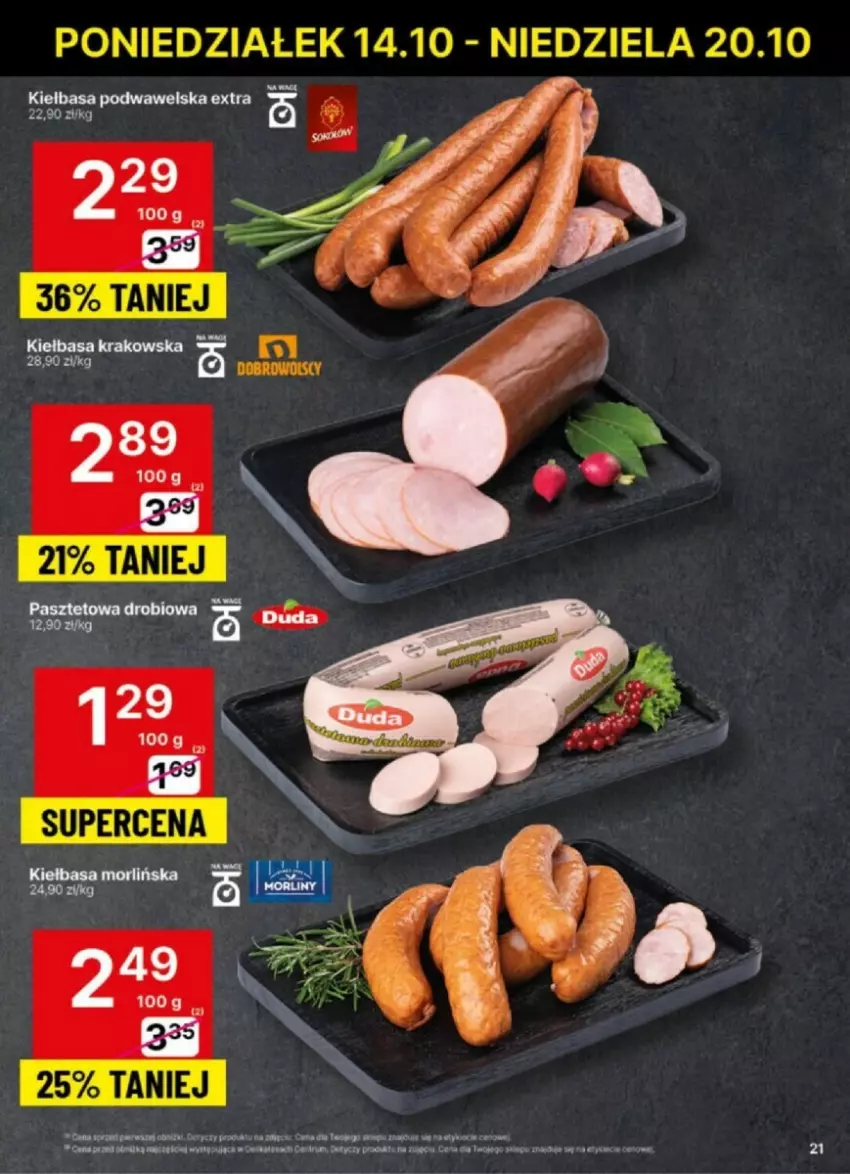 Gazetka promocyjna Delikatesy Centrum - ważna 14.10 do 20.10.2024 - strona 14 - produkty: Kiełbasa, Kiełbasa krakowska, Kiełbasa podwawelska, Wawel