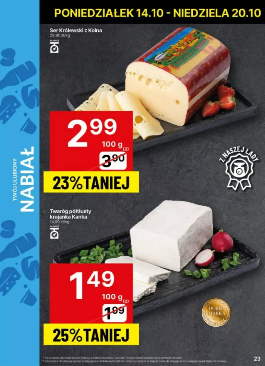 Gazetka promocyjna Delikatesy Centrum - ważna 14.10 do 20.10.2024 - strona 16 - produkty: Królewski, Ser, Twaróg, Twaróg półtłusty