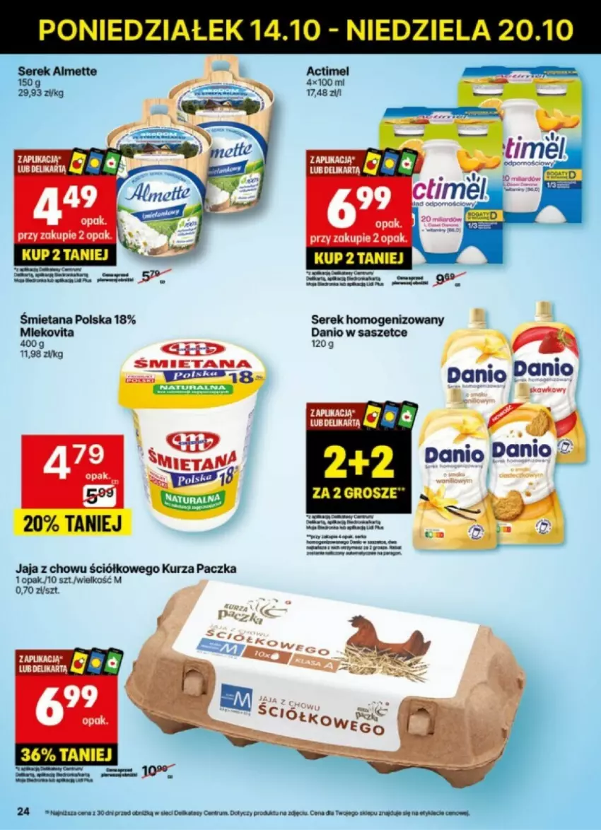 Gazetka promocyjna Delikatesy Centrum - ważna 14.10 do 20.10.2024 - strona 17 - produkty: Danio, Fa, Jaja, Rum, Ser, Serek, Serek homogenizowany, Waga