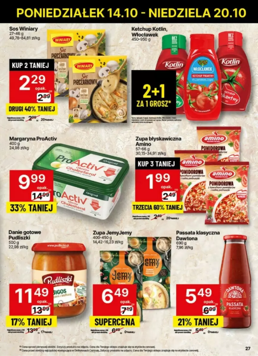 Gazetka promocyjna Delikatesy Centrum - ważna 14.10 do 20.10.2024 - strona 20 - produkty: Bigos, Danie gotowe, Dawtona, Ketchup, Kotlin, LG, Margaryna, Pudliszki, Rum, Sos, Winiary, Zupa