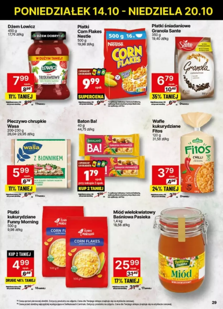 Gazetka promocyjna Delikatesy Centrum - ważna 14.10 do 20.10.2024 - strona 22 - produkty: Ba!, Baton, Chrupki, Danio, Gra, Miód, Piec, Pieczywo, Pieczywo chrupkie, Rum, Wafle, Wasa