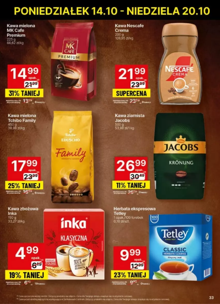 Gazetka promocyjna Delikatesy Centrum - ważna 14.10 do 20.10.2024 - strona 27 - produkty: Inka, Jacobs, Kawa, Kawa mielona, Kawa zbożowa, Kawa ziarnista