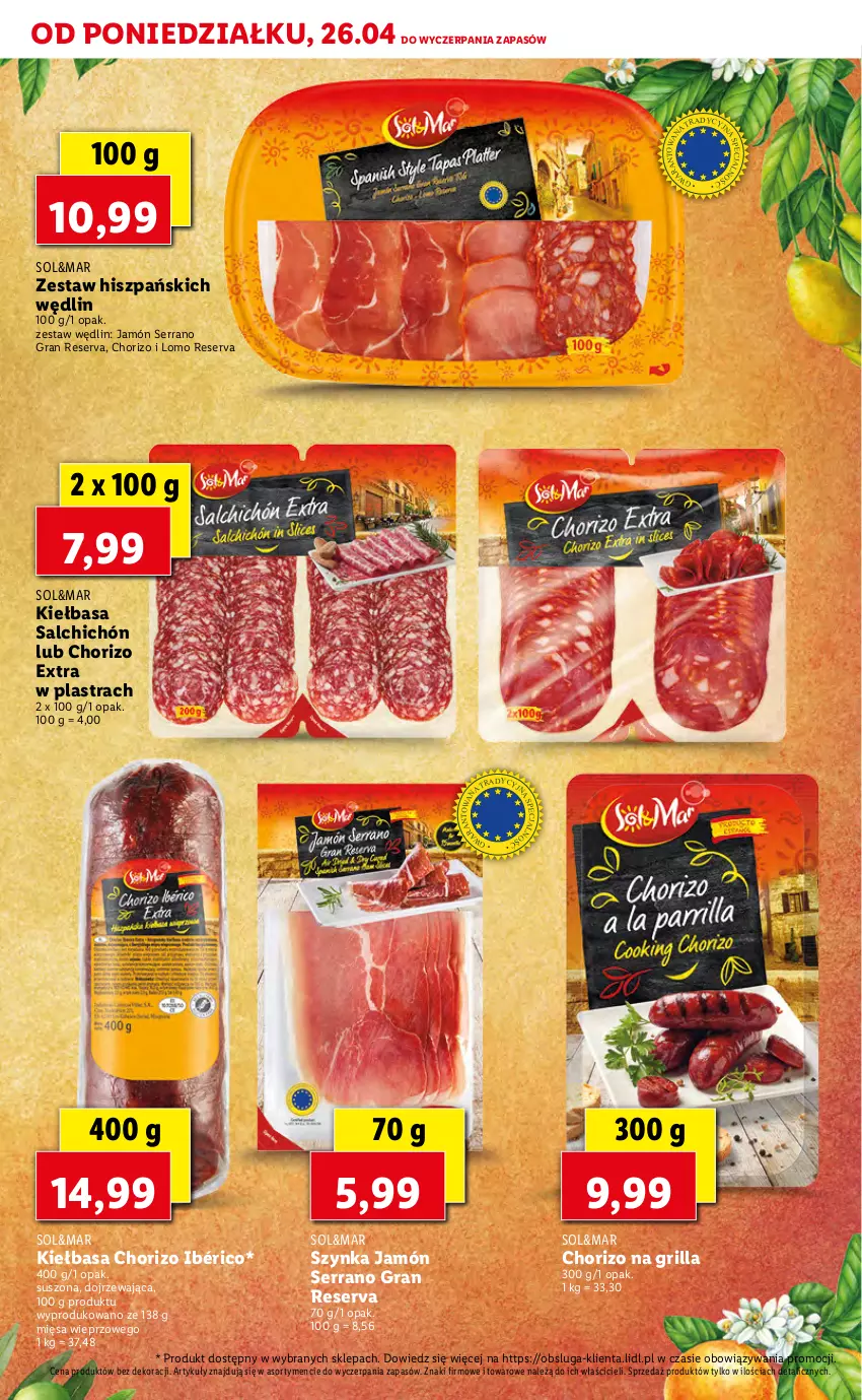 Gazetka promocyjna Lidl - TYDZIEŃ SMAKÓW IBERYJSKICH - ważna 26.04 do 30.04.2021 - strona 7 - produkty: Gra, Grill, Jamón serrano, Kiełbasa, Ser, Szynka