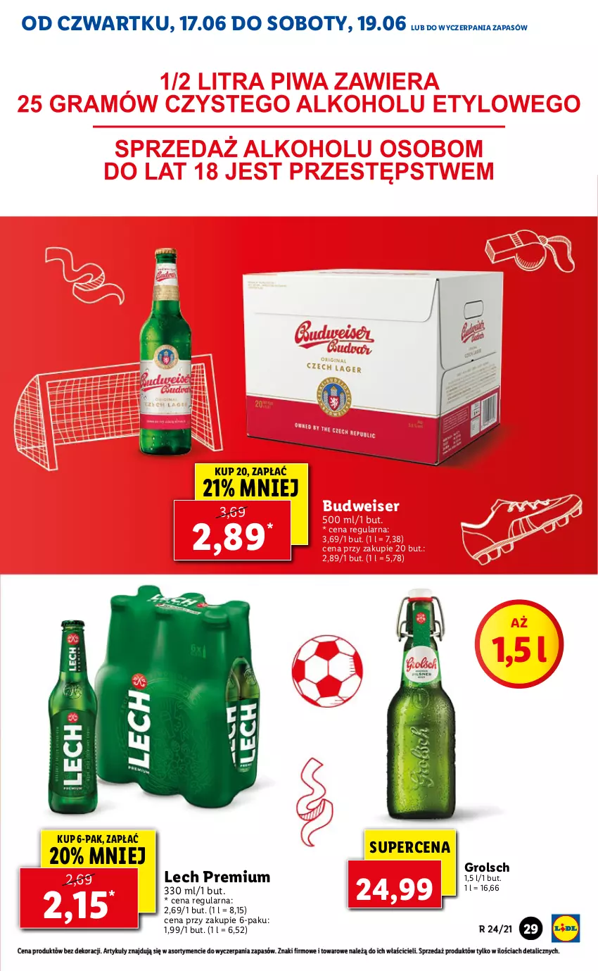 Gazetka promocyjna Lidl - GAZETKA - ważna 17.06 do 19.06.2021 - strona 29 - produkty: Lech Premium, Ser
