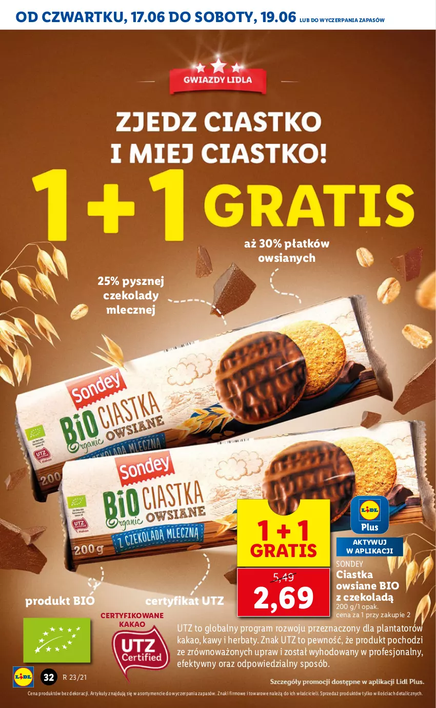 Gazetka promocyjna Lidl - GAZETKA - ważna 17.06 do 19.06.2021 - strona 32 - produkty: Ciastka, Ciastka owsiane, Gra, Kakao