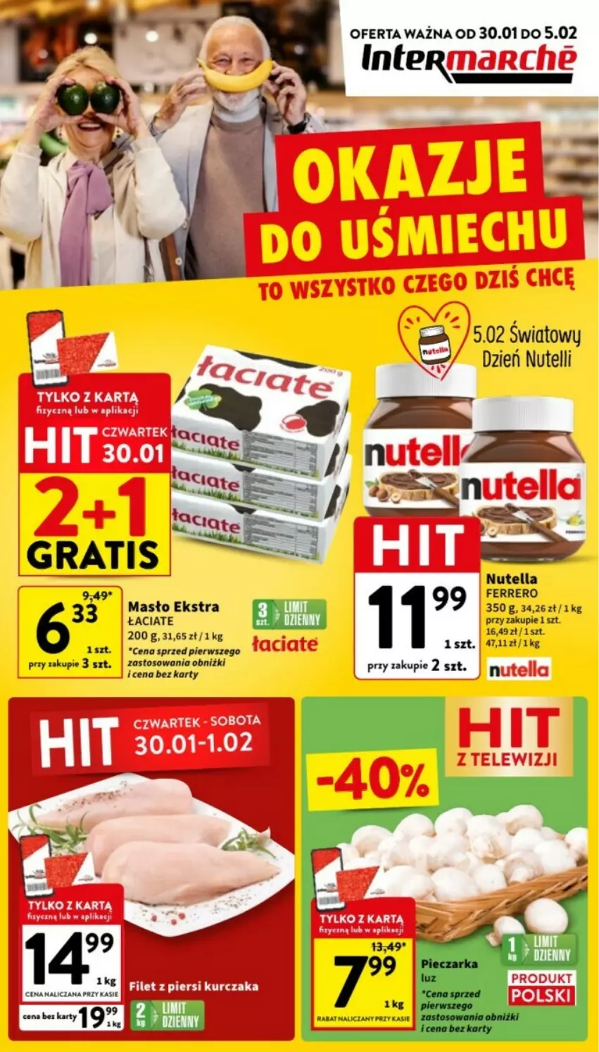 Gazetka promocyjna Intermarche - ważna 30.01 do 05.02.2025 - strona 1 - produkty: Ferrero, Masło, Nutella