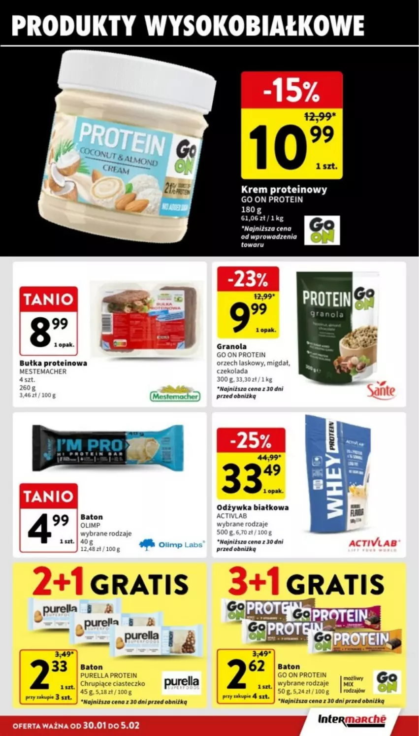 Gazetka promocyjna Intermarche - ważna 30.01 do 05.02.2025 - strona 16 - produkty: Baton, Bułka, Czekolada, Gra, Granola, Odżywka, Pur, Sok