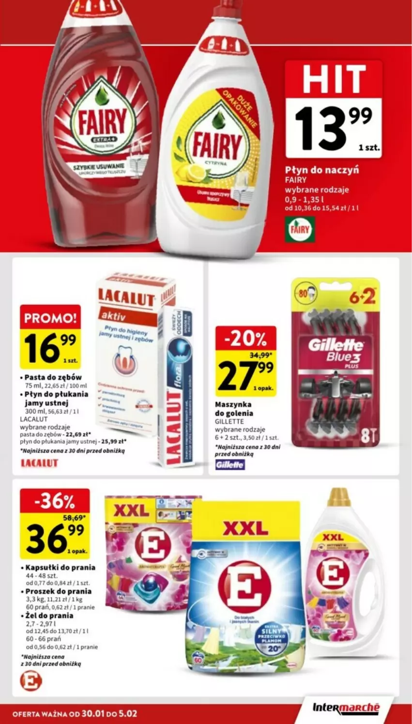 Gazetka promocyjna Intermarche - ważna 30.01 do 05.02.2025 - strona 29 - produkty: Gillette, Kapsułki do prania, Lacalut, Maszynka, Maszynka do golenia, Pasta do zębów, Płyn do płukania, Płyn do płukania jamy ustnej, Proszek do prania, Szynka