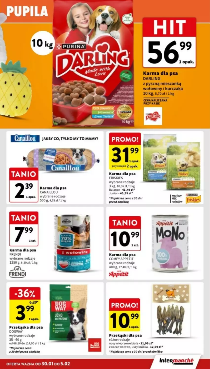 Gazetka promocyjna Intermarche - ważna 30.01 do 05.02.2025 - strona 33 - produkty: Canaillou, Friskies, Królik, Kurczak, Przekąski dla psa