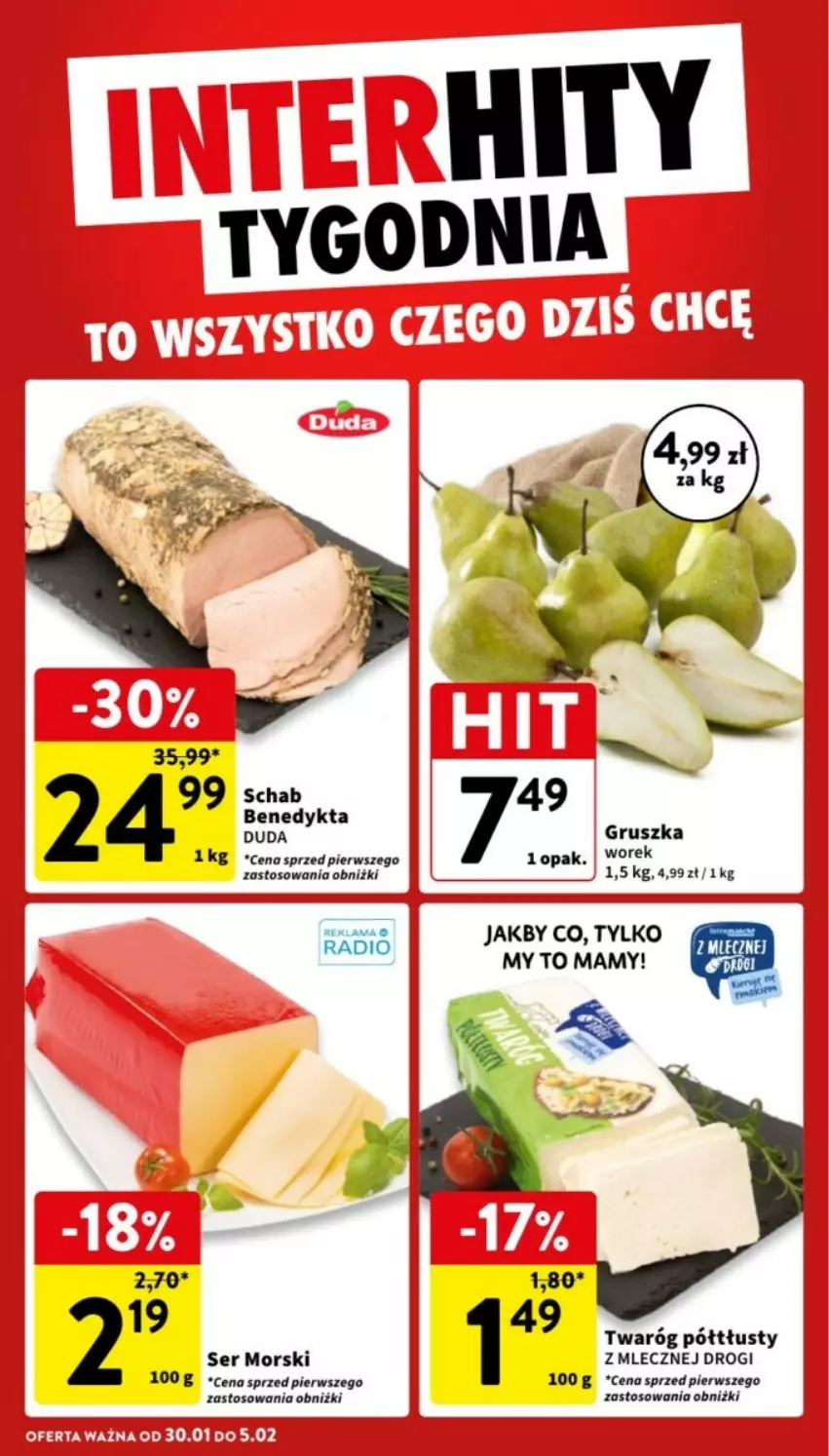 Gazetka promocyjna Intermarche - ważna 30.01 do 05.02.2025 - strona 34 - produkty: Duda, Schab Benedykta, Twaróg, Twaróg półtłusty