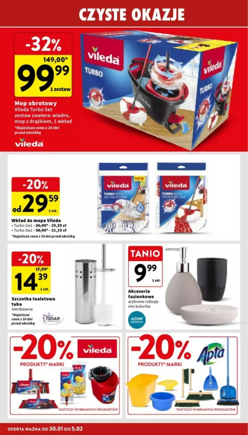 Gazetka promocyjna Intermarche - ważna 30.01 do 05.02.2025 - strona 35 - produkty: Mop, Szczotka, Vileda, Wkład do mopa