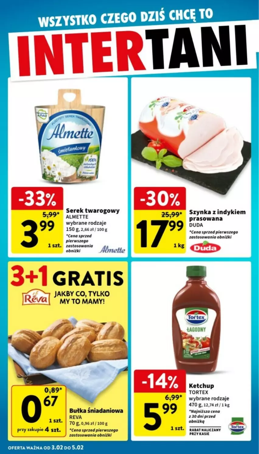 Gazetka promocyjna Intermarche - ważna 30.01 do 05.02.2025 - strona 37 - produkty: Almette, Bułka, Danio, Duda, Gra, Ketchup, Ser, Serek, Serek twarogowy, Szynka