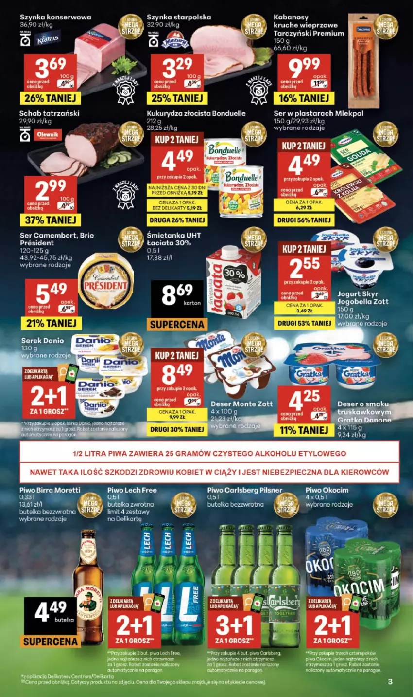 Gazetka promocyjna Delikatesy Centrum - Franczyza DC26 Czwartek - ważna 25.06 do 01.07.2026 - strona 3 - produkty: Bonduelle, Carlsberg, Kabanos, Koc, Kukurydza, Okocim, Piwa, Robot, Rum, Ser, Szynka, Tarczyński