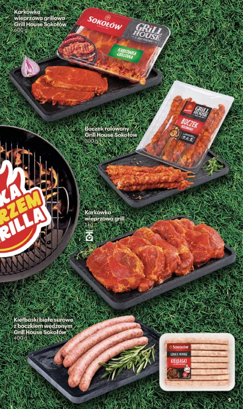 Gazetka promocyjna Delikatesy Centrum - Franczyza DC26 Czwartek - ważna 25.06 do 01.07.2026 - strona 9 - produkty: Boczek, Grill, HP, Kiełbaski białe, Sok, Sokołów