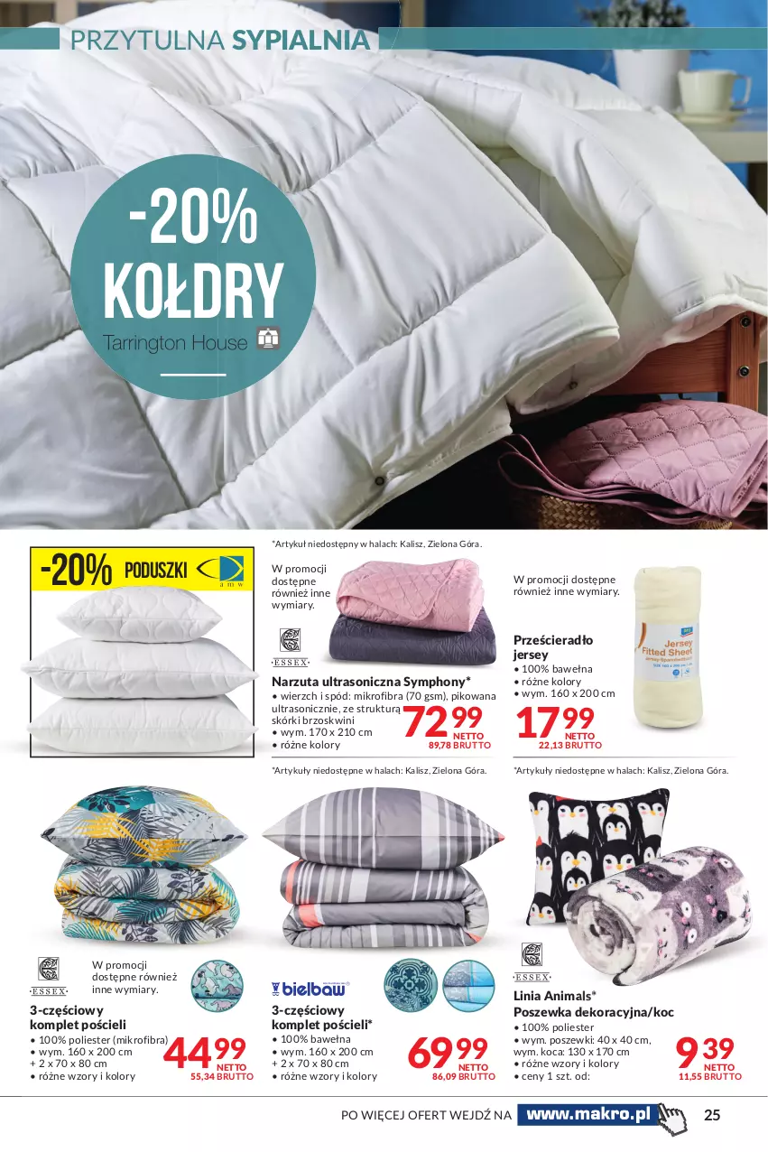 Gazetka promocyjna Makro - [Oferta promocyjna] Artykuły spożywcze i przemysłowe - ważna 19.10 do 30.10.2021 - strona 25 - produkty: Koc, Komplet pościeli, Narzuta, Pościel, Poszewka, Prześcieradło, Sypialnia, Wełna