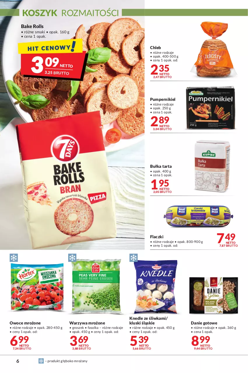 Gazetka promocyjna Makro - [Oferta promocyjna] Artykuły spożywcze i przemysłowe - ważna 19.10 do 30.10.2021 - strona 6 - produkty: Bake Rolls, Bułka, Bułka tarta, Chleb, Danie gotowe, Fa, Groszek, Knedle, Kosz, Owoce, Tarta, Warzywa