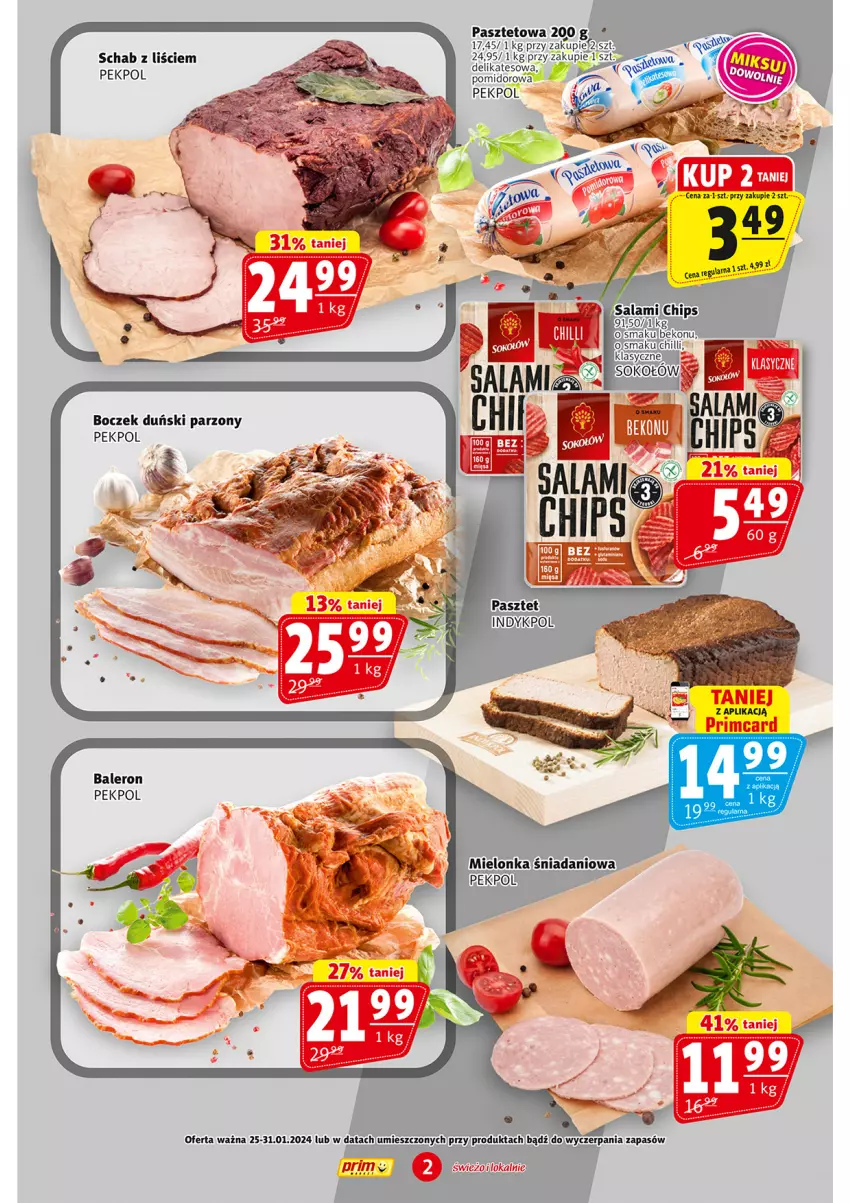 Gazetka promocyjna Prim Market - ważna 25.01 do 31.01.2024 - strona 2 - produkty: Boczek, Danio, Pasztet, Pekpol