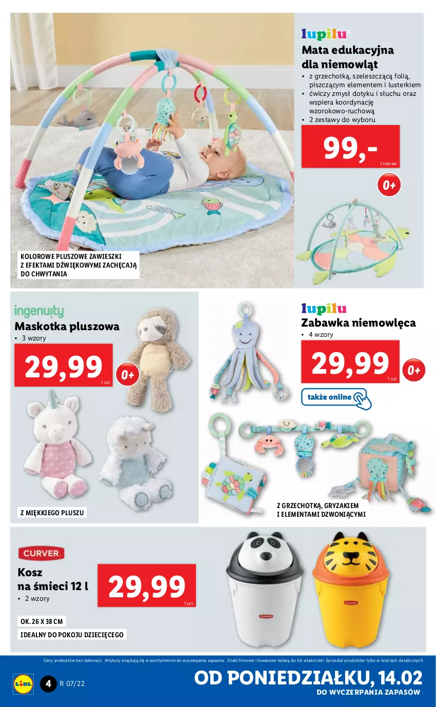 Gazetka promocyjna Lidl - GAZETKA - ważna 14.02 do 19.02.2022 - strona 4 - produkty: Dzieci, Gry, Kosz, Maskotka pluszowa, Zabawka, Zawieszki