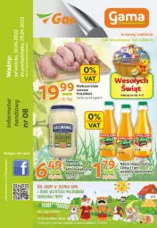 Gazetka promocyjna Gama - Gazetka Gama - Gazetka - ważna od 12.04 do 12.04.2023 - strona 1 - produkty: Piec, Majonez, Gra, O nas, Kiełbasa biała, Napój niegazowany, Napój, Kiełbasa, Fa