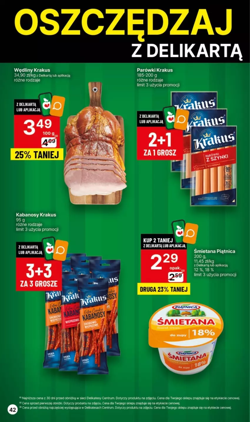 Gazetka promocyjna Delikatesy Centrum - Gazetka DC46 czw-sr - ważna 23.11 do 29.11.2023 - strona 42 - produkty: Kabanos, Krakus, Parówki, Piątnica, Rum