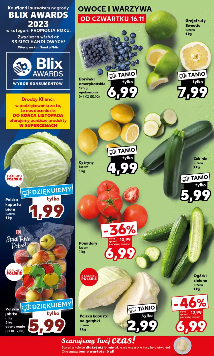 Gazetka promocyjna Kaufland - Mocny Start - ważna 20.11 do 22.11.2023 - strona 18 - produkty: Cytryny, Grejpfrut, Laur, Owoce, Pomidory, Warzywa