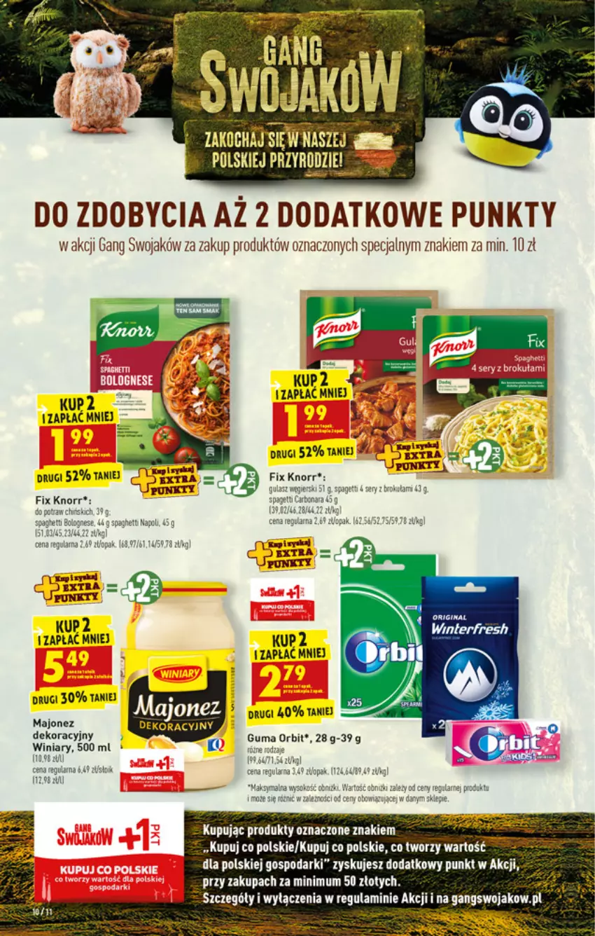 Gazetka promocyjna Biedronka - W tym tygodniu - ważna 13.09 do 18.09.2021 - strona 10 - produkty: Gala, Gry, Knorr, Majonez, Orbit, Spaghetti, Winiary