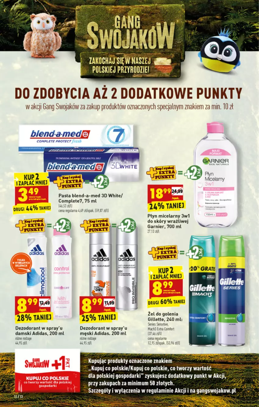 Gazetka promocyjna Biedronka - W tym tygodniu - ważna 13.09 do 18.09.2021 - strona 12 - produkty: Adidas, Blend-a-Med, Dezodorant, Garnier, Gillette, Płyn micelarny, Sati