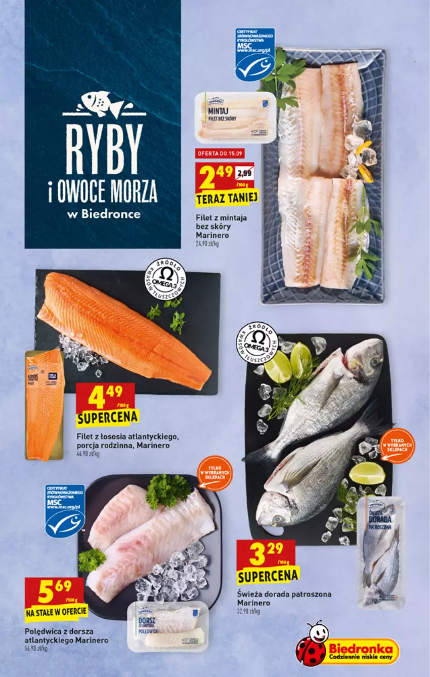 Gazetka promocyjna Biedronka - W tym tygodniu - ważna 13.09 do 18.09.2021 - strona 27 - produkty: Dorsz, Filet z mintaja, Mintaj, Polędwica, Por, Sos, Tera