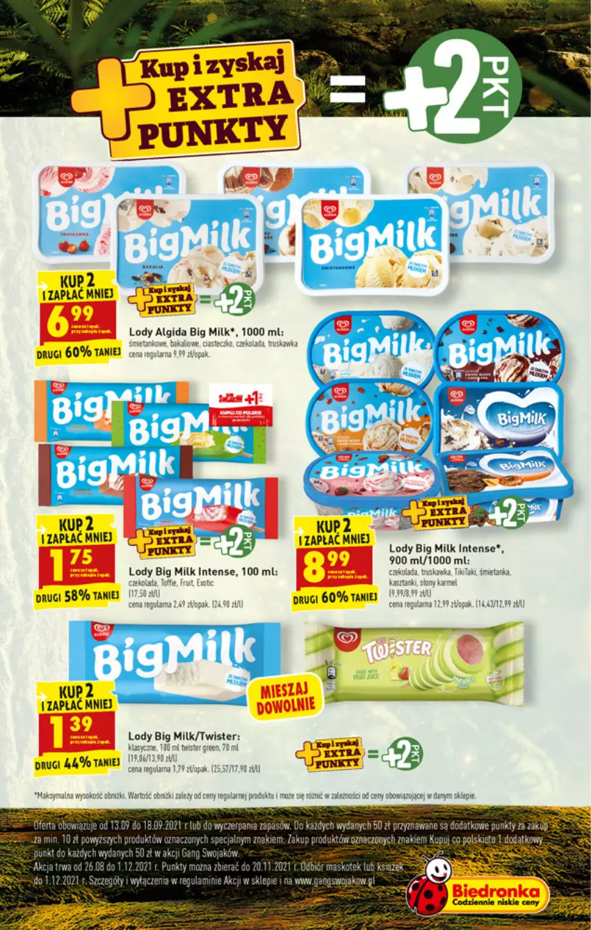 Gazetka promocyjna Biedronka - W tym tygodniu - ważna 13.09 do 18.09.2021 - strona 9 - produkty: Algida, BIC, Big Milk, Czekolada, Kakao, Kawa, LG, Lody