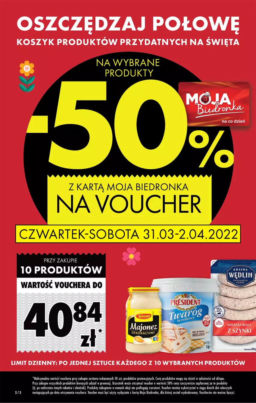 Gazetka promocyjna Biedronka - W tym tygodniu - ważna 31.03 do 06.04.2022 - strona 2 - produkty: Kiełbasa, Kiełbasa biała, Kosz, Mus, Rama