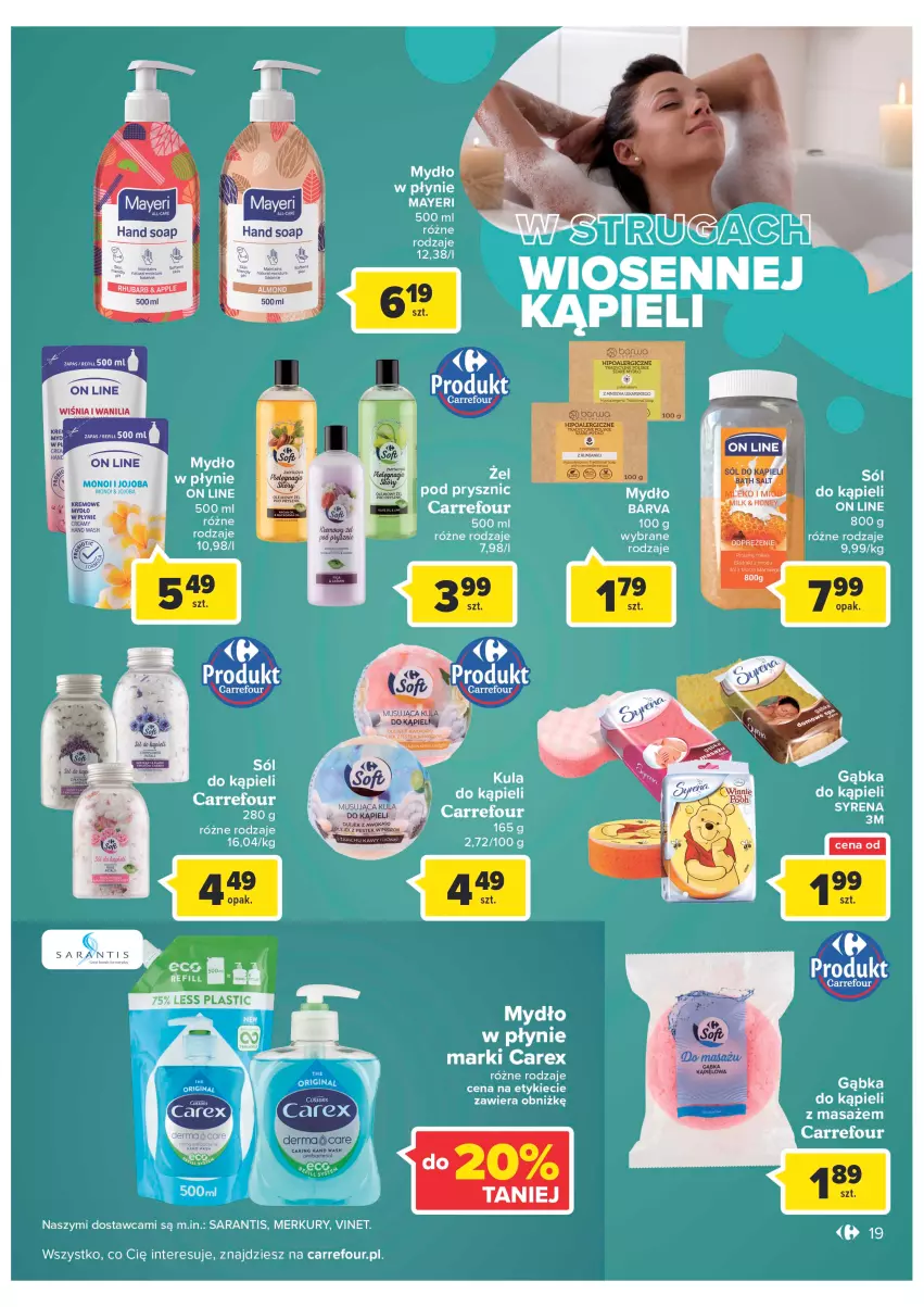 Gazetka promocyjna Carrefour - Gazetka Poczuj się kwitnąco na wiosnę - ważna 15.03 do 26.03.2022 - strona 19 - produkty: Gin, Mydło, Mydło w płynie, Sól, Sól do kąpieli