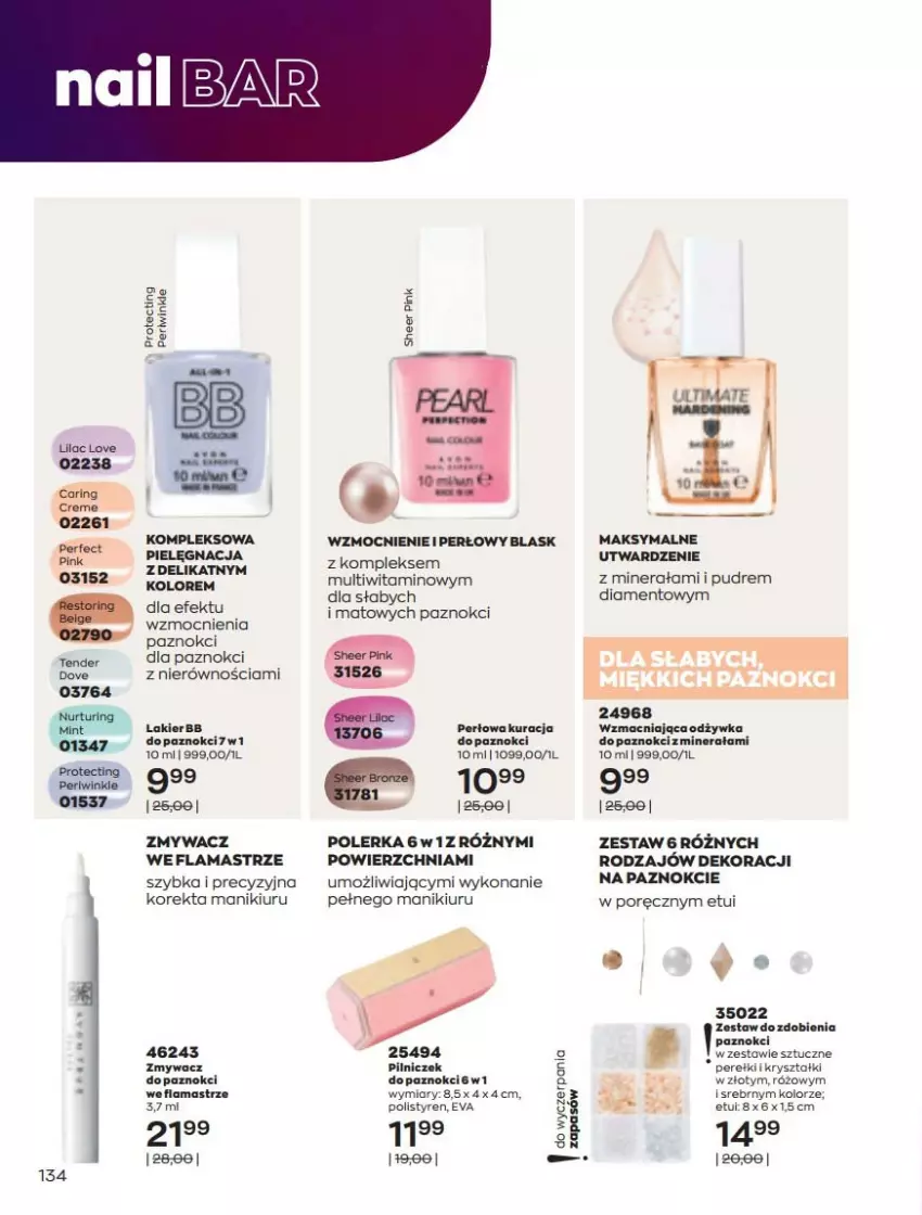 Gazetka promocyjna Avon - Katalog Avon online 5/2021 - ważna 01.05 do 31.05.2021 - strona 134 - produkty: Dove, Lakier, Odżywka, Por