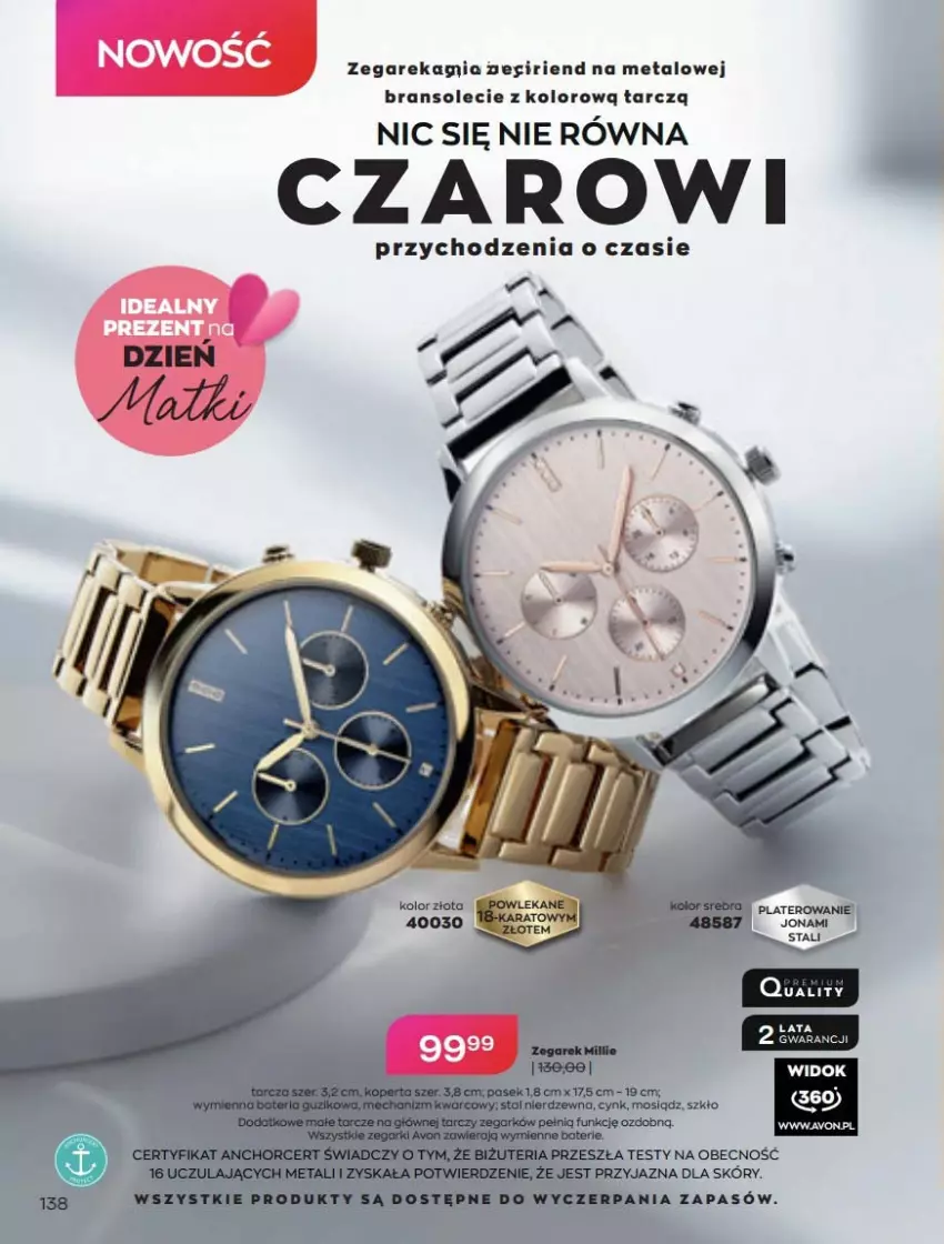 Gazetka promocyjna Avon - Katalog Avon online 5/2021 - ważna 01.05 do 31.05.2021 - strona 138 - produkty: Zegar, Zegarek