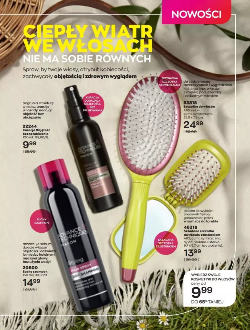 Gazetka promocyjna Avon - Katalog Avon online 5/2021 - ważna 01.05 do 31.05.2021 - strona 17 - produkty: Olej, Suchy szampon, Szampon, Szczotka, Szczotka do włosów