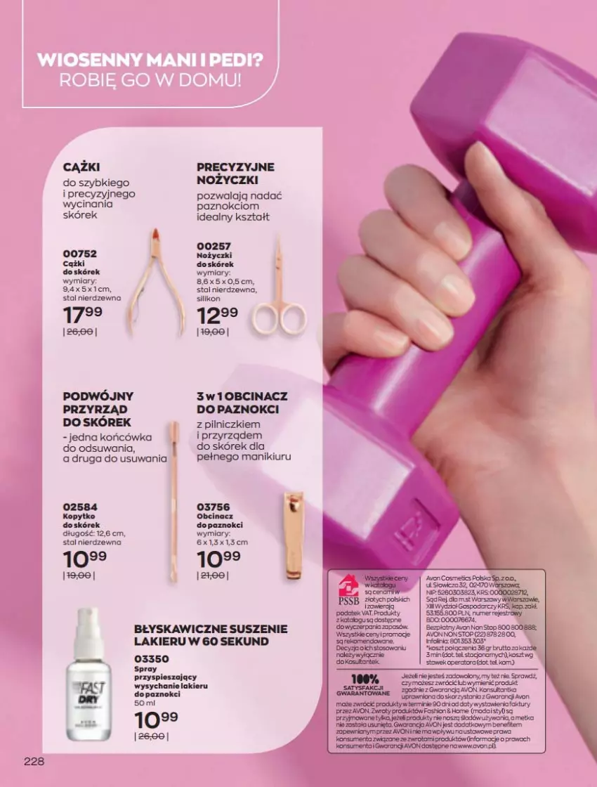 Gazetka promocyjna Avon - Katalog Avon online 5/2021 - ważna 01.05 do 31.05.2021 - strona 228 - produkty: Cążki, Fa, Kosz, Lakier, Moda, Noż, Nożyczki, Por