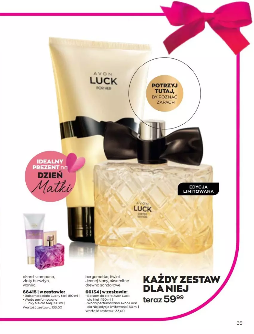 Gazetka promocyjna Avon - Katalog Avon online 5/2021 - ważna 01.05 do 31.05.2021 - strona 35 - produkty: Aksam, Balsam do ciała, Bursztyn, Perfum, Sandał, Tera, Woda, Woda perfumowana