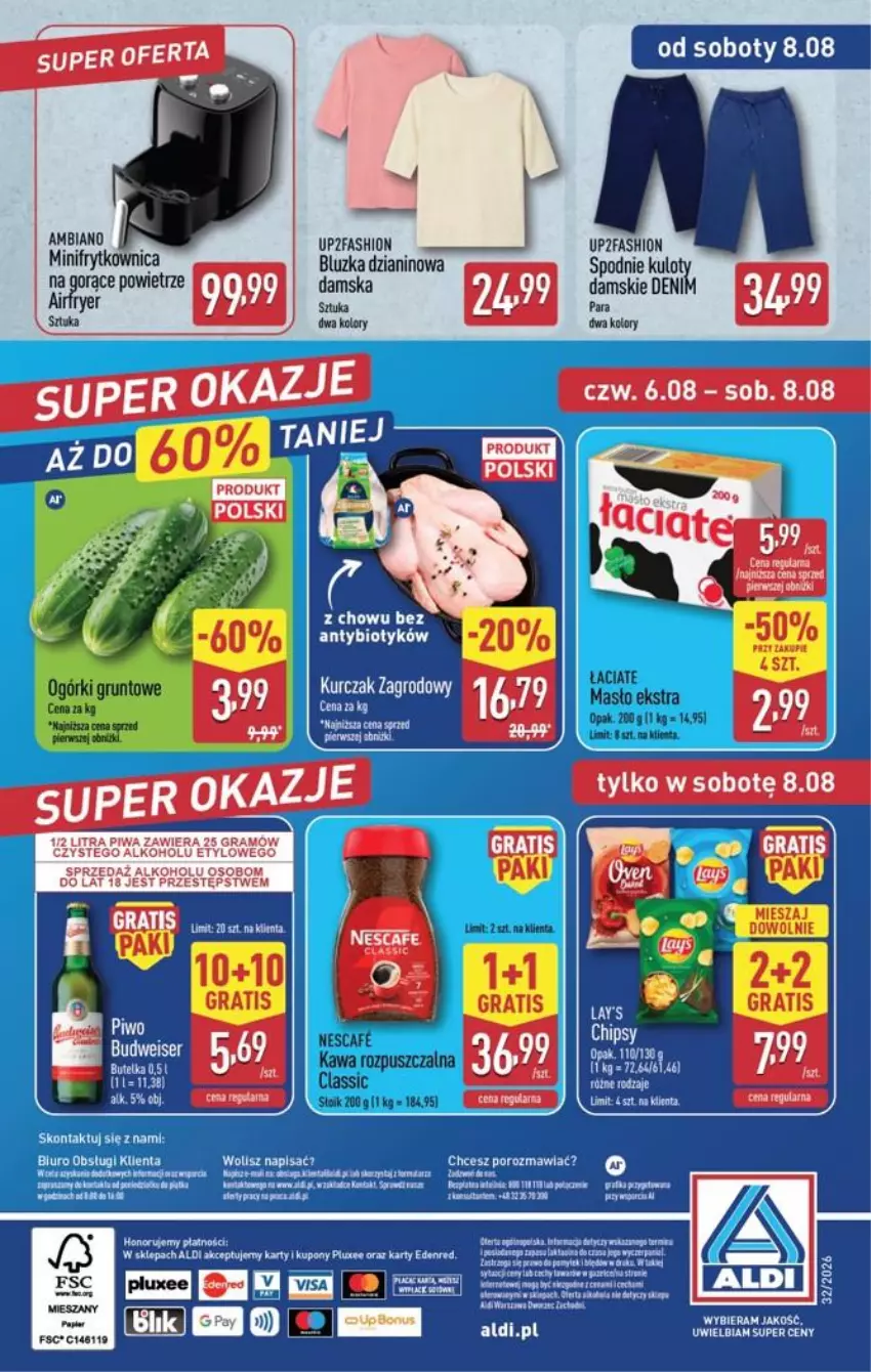 Gazetka promocyjna Aldi - Oferta weekendowa - ważna 06.08 do 08.08.2026 - strona 11 - produkty: Fa, Gra, Kawa, Kawa rozpuszczalna, Masło, Piwa, Spodnie, Woda