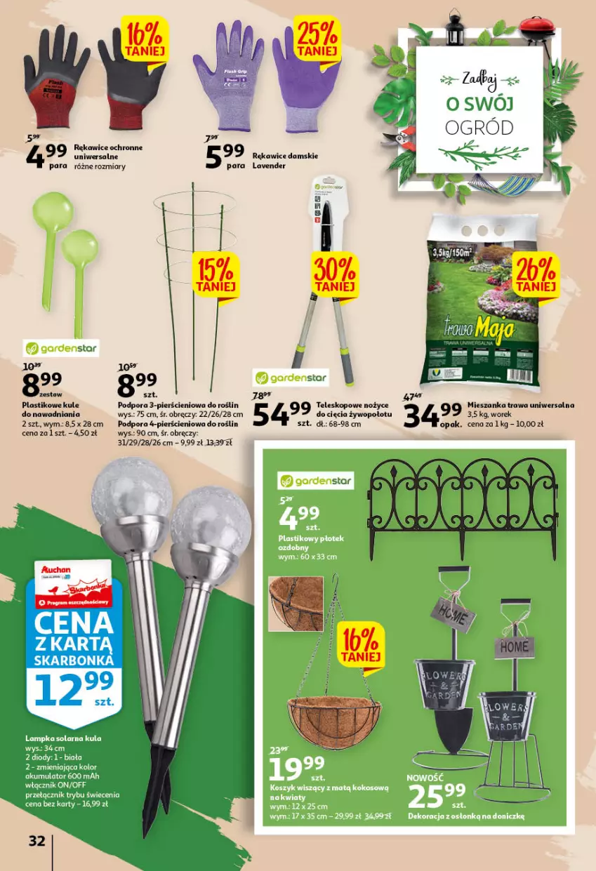 Gazetka promocyjna Auchan - przeNISKIE CENY przeWSPANIAŁE okazje Hipermarkety - ważna 21.04 do 27.04.2022 - strona 32 - produkty: Noż, Nożyce, Por, Rękawice, Teleskop