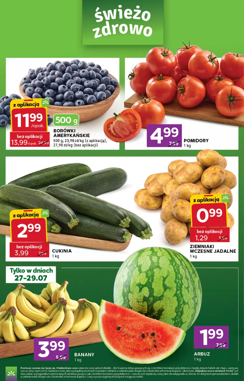 Gazetka promocyjna Stokrotka - Express - ważna 23.07 do 29.07.2026 - strona 2 - produkty: Banany, Fa, Mięso, Owoce, Warzywa, Ziemniaki
