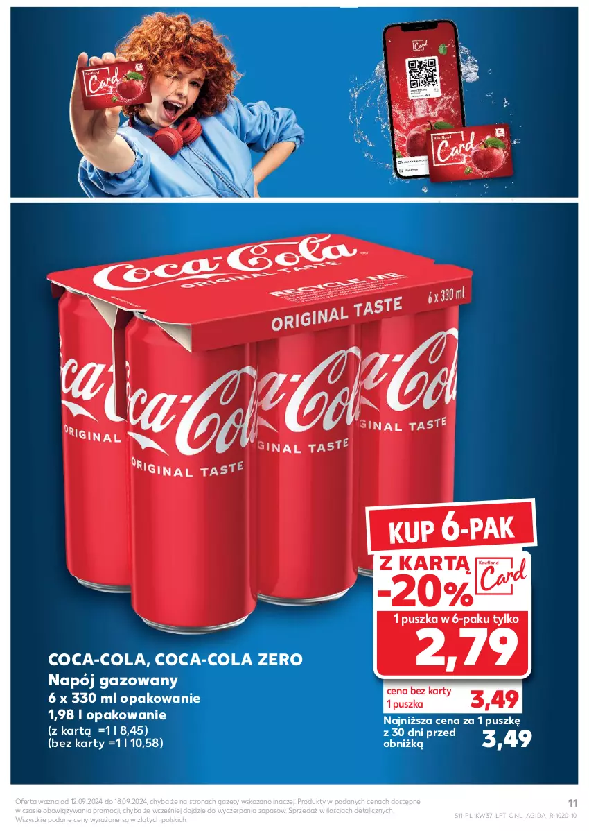 Gazetka promocyjna Kaufland - Gazetka tygodnia - ważna 12.09 do 18.09.2024 - strona 11 - produkty: Coca-Cola, Napój, Napój gazowany